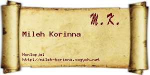 Mileh Korinna névjegykártya